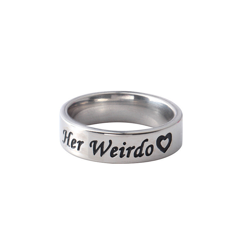 Fashion His Crazy Her Weirdo Couple Ring