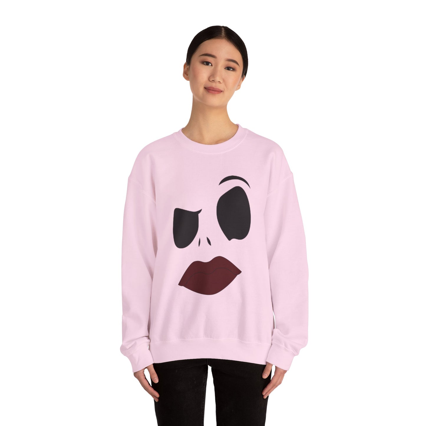 Skull Face Sweatshirt with Lips