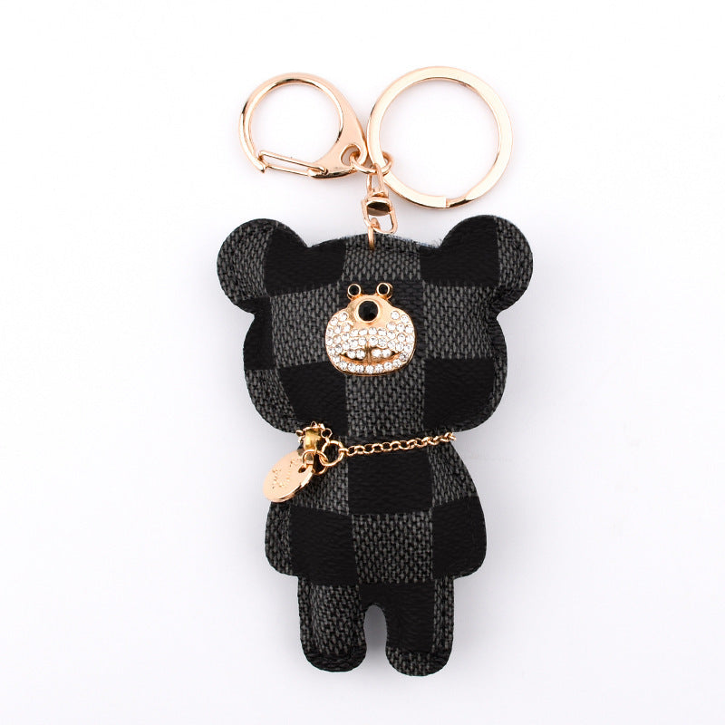 Fashion Simple Station Bear Fur Ball Keychain Pendant