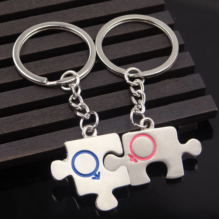 Fashion 1 Pair Of Silver Alloy Arrow Bow Love Couple Ring Couple Keychain