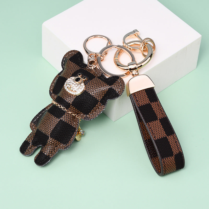 Fashion Simple Station Bear Fur Ball Keychain Pendant