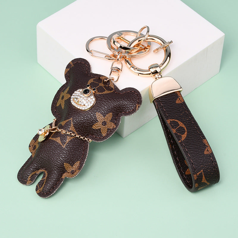 Fashion Simple Station Bear Fur Ball Keychain Pendant