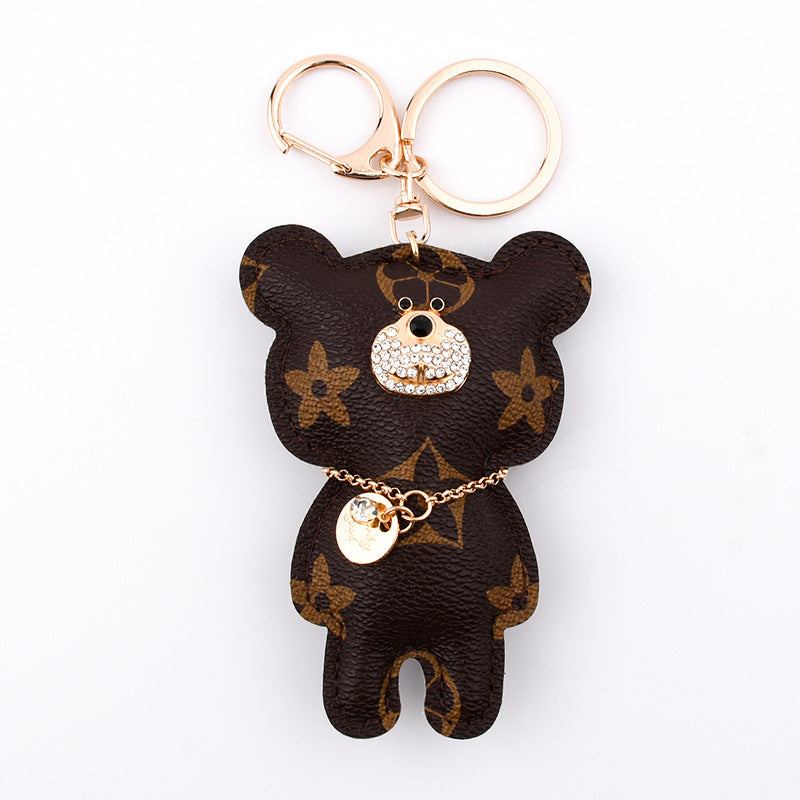 Fashion Simple Station Bear Fur Ball Keychain Pendant