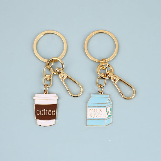 Milk Coffee Diy Couple Keychain Pendant