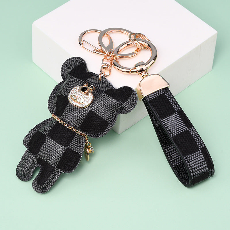 Fashion Simple Station Bear Fur Ball Keychain Pendant