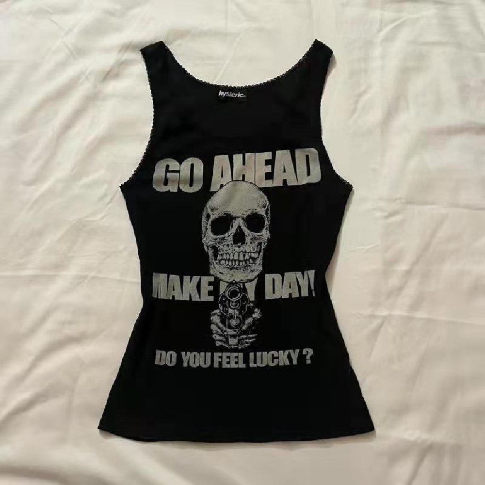 Printed Solid Color Slim Tank Top